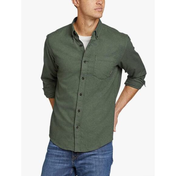 NEW Eddie Bauer Eddie's Field Flannel Green Medium - Picture 1 of 5